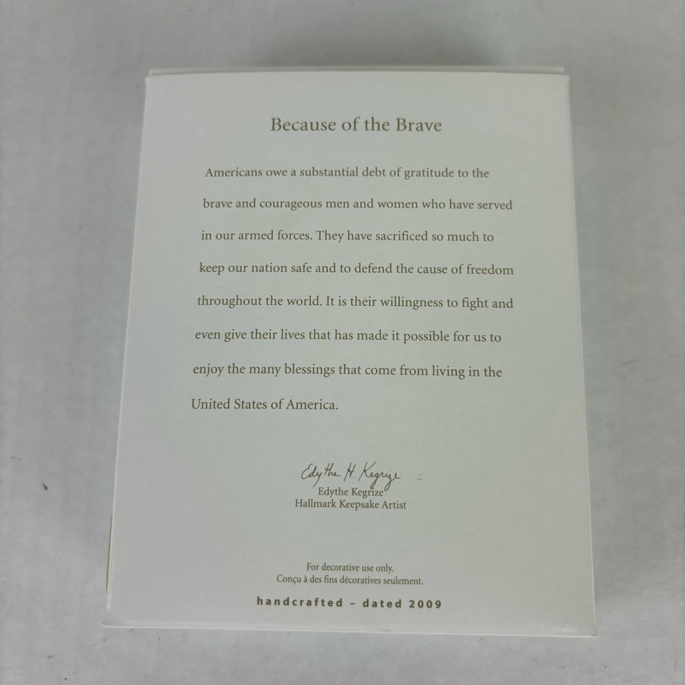 Hallmark Keepsake Ornament-Because of the Brave-original box-American flag/Eagle - Picture 2 of 9